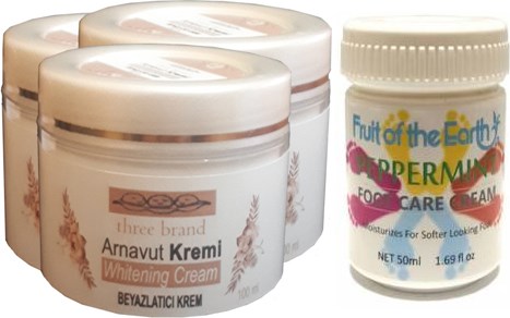 Three Brand 100 ml Arnavut Aklık Kremi 3 Adet + Foot Care Cream Cooling Peppermint 50ML Ayak Bakım Kremi Nane Ferahlığı ve Kokusu 1 Adet