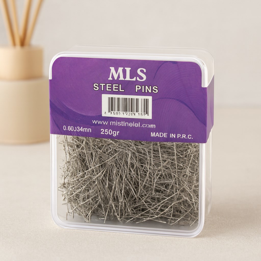 Toplu İğne 0.60 x 34 mm 250 g Şeffaf Mika Kutulu