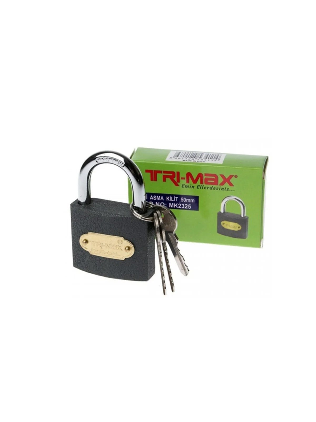 Tri-max Gri Döküm Asma Kilit 32 mm