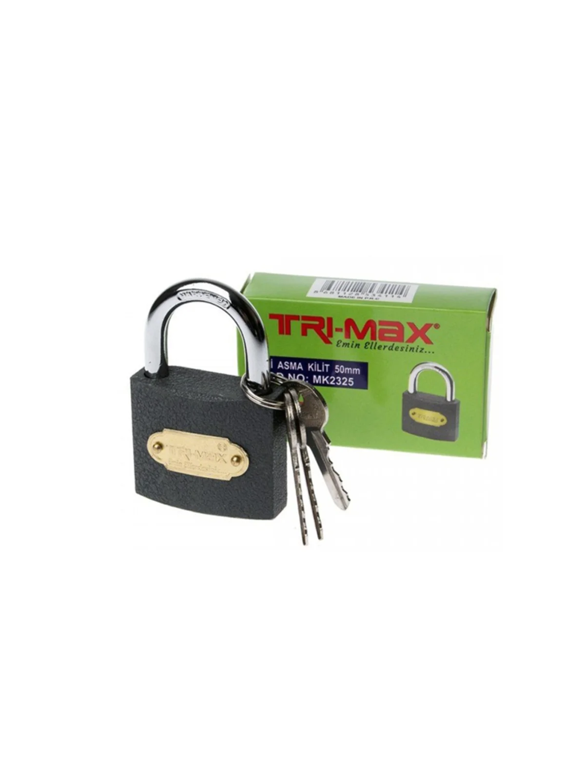 Tri-max Gri Döküm Asma Kilit 38 mm