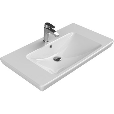 Turkuaz Renkli Etajerli 85 cm Lavabo, Derinlik 48 cm