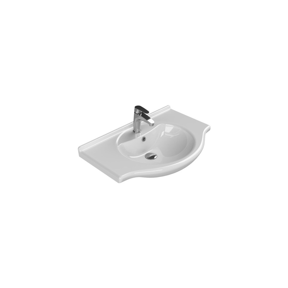 Turkuaz Renkli Etajerli Lavabo 75x50 cm ile Ekstra Depolama