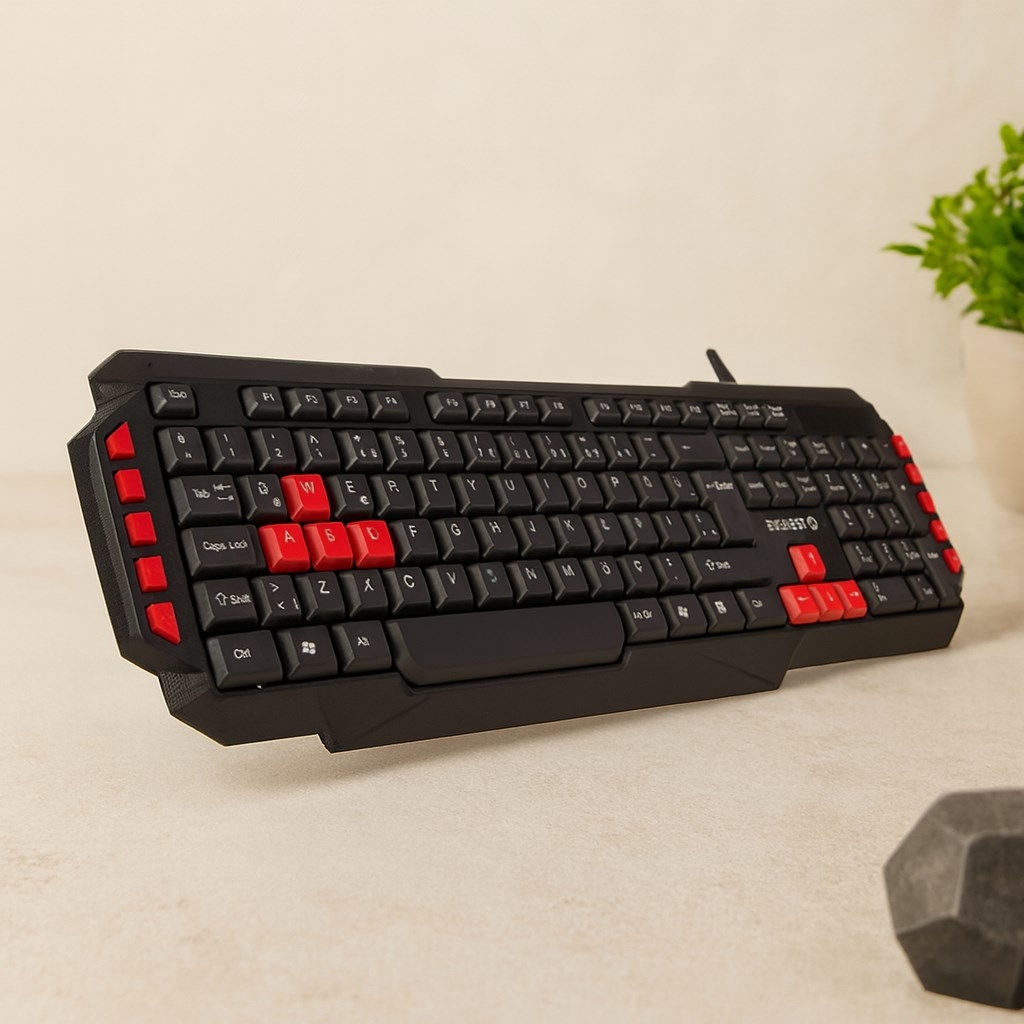 USB Kablolu Oyuncu Klavye (Renkli Tuşlar, 150 cm)