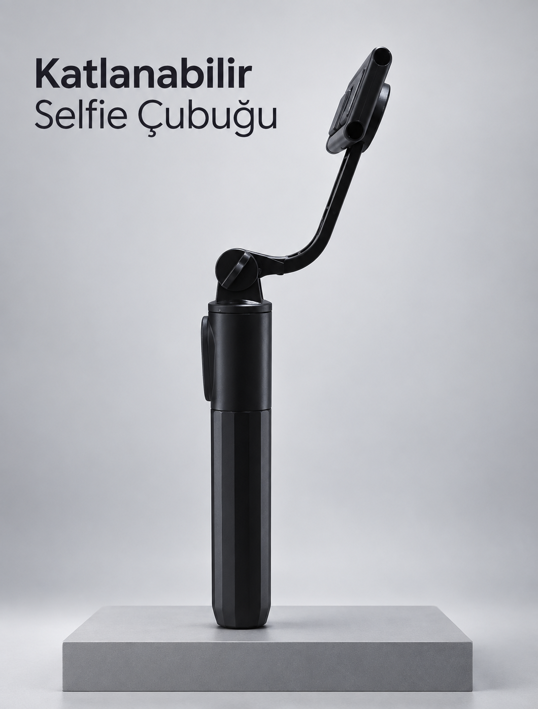 Uzaktan Fotoğraf Çekimi İçin Döndürülebilir Telefon Tutuculu Selfie Çubuğu