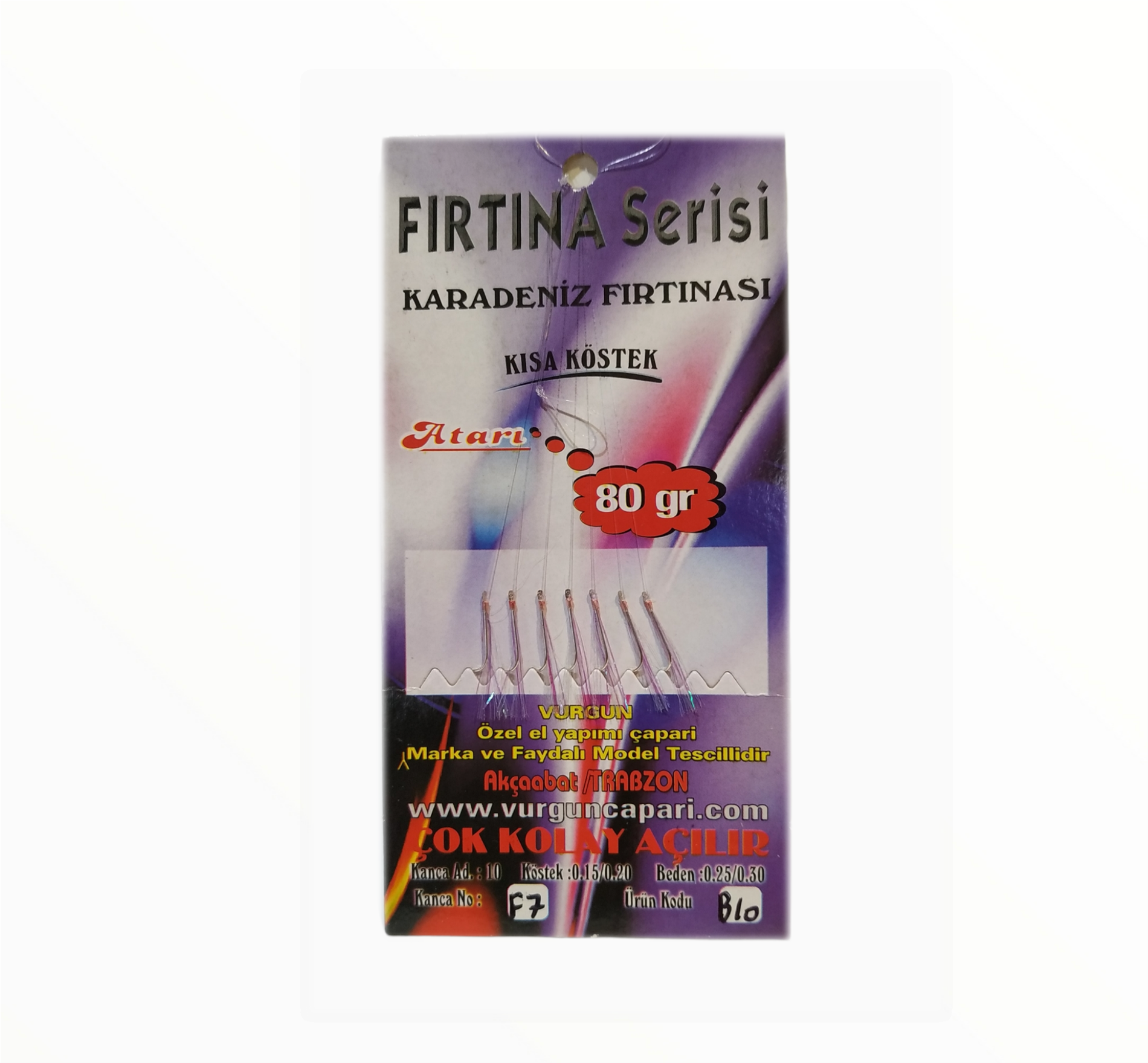 VURGUN 80gr 7 iğneli Mor Simli Organze Çapari