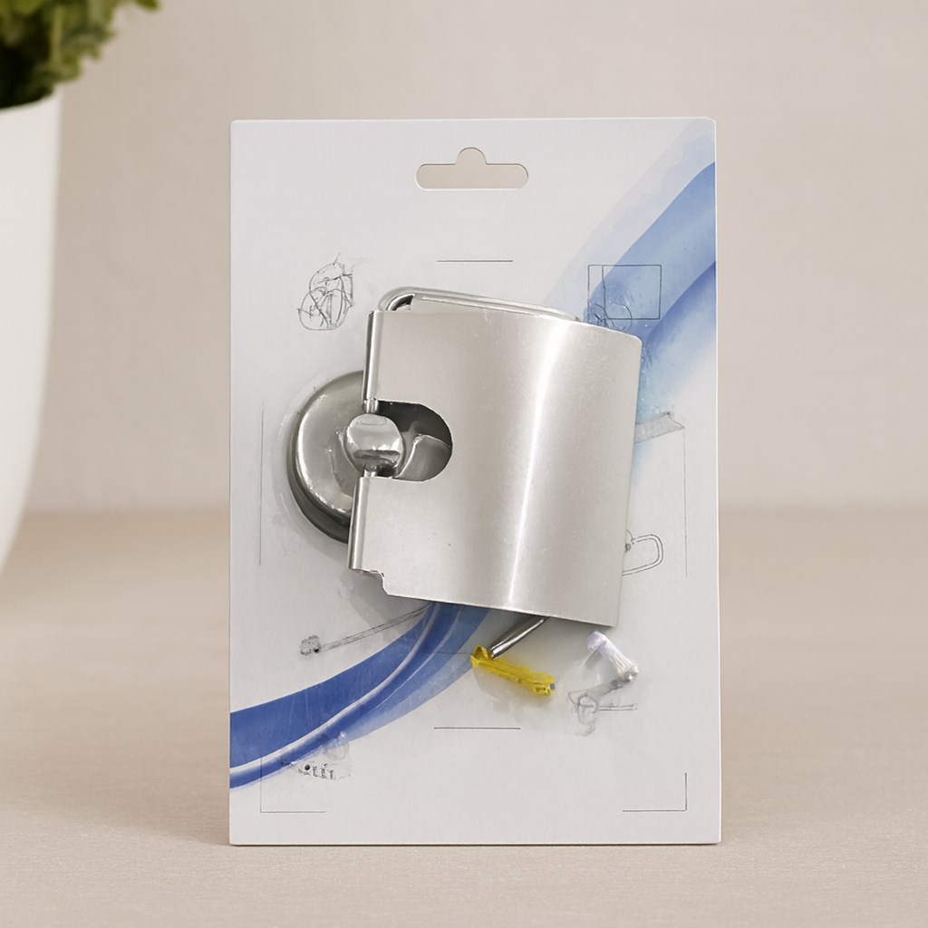 Vidalı Metal WC Kağıtlık Geniş Kapaklı