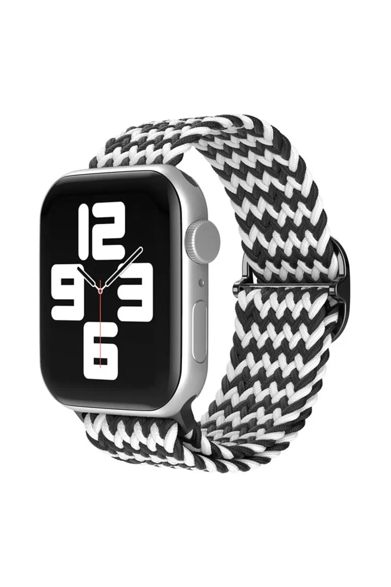 Watch 38mm Star Kordon - Zigzag Siyah-Beyaz