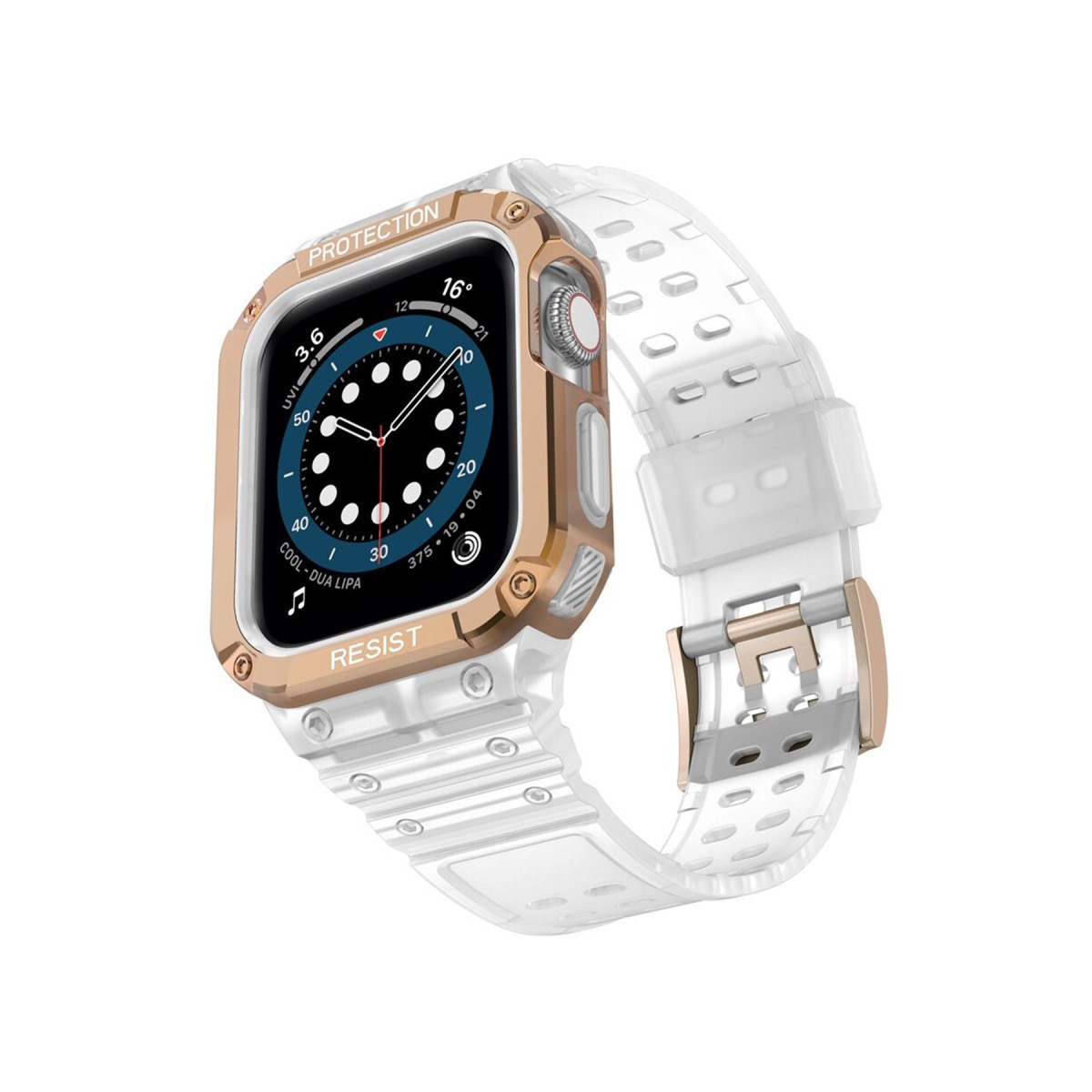 Watch 42mm KR401 Silikon Kordon - Beyaz-Rose