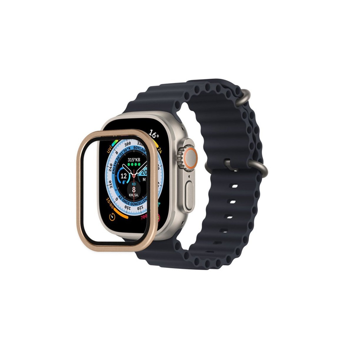 Watch Ultra 49mm Alüminyum Kasa Cam Ekran Koruyucu - Yıldız Işığı