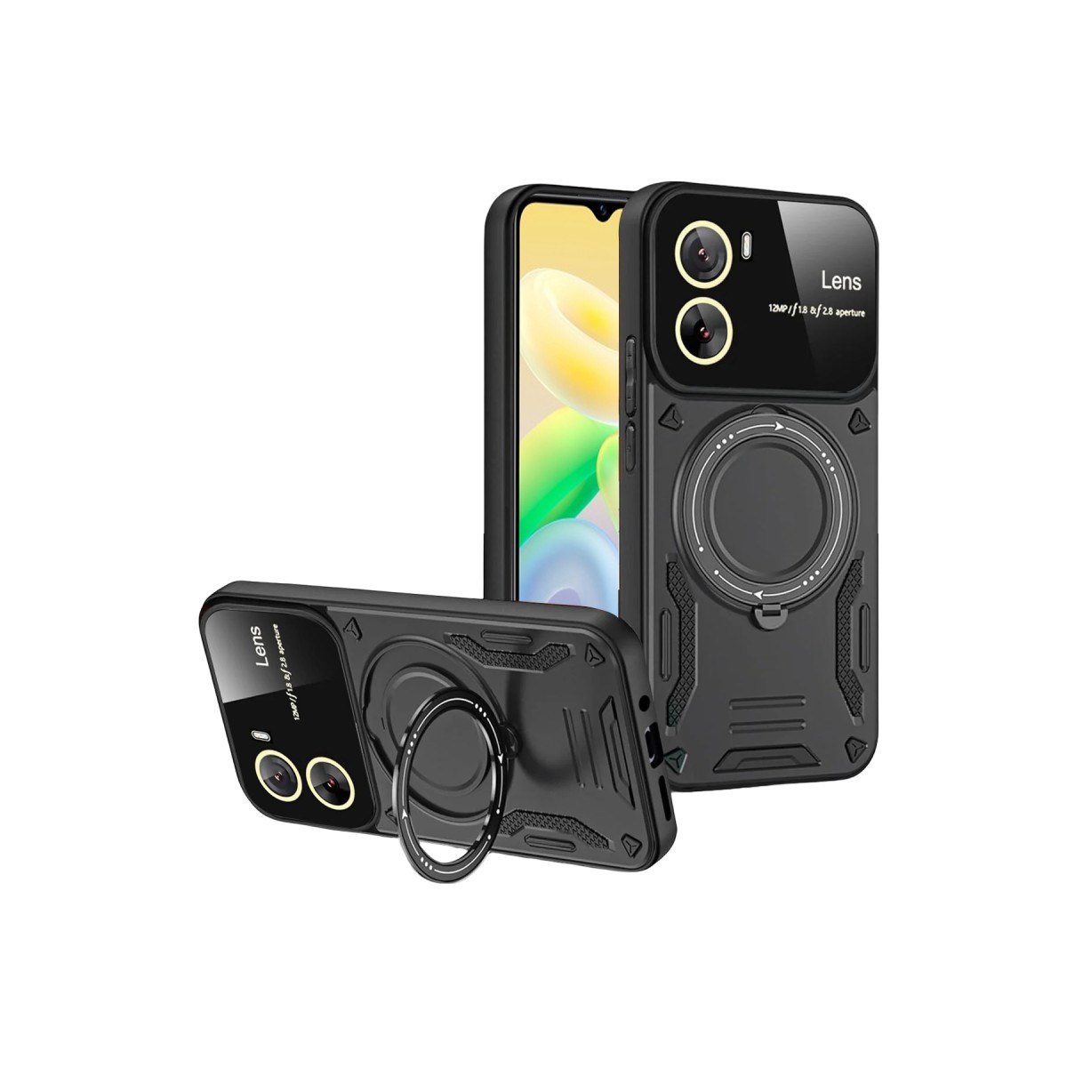 Y16 Kılıf Joy Lens Standlı Kapak - Siyah