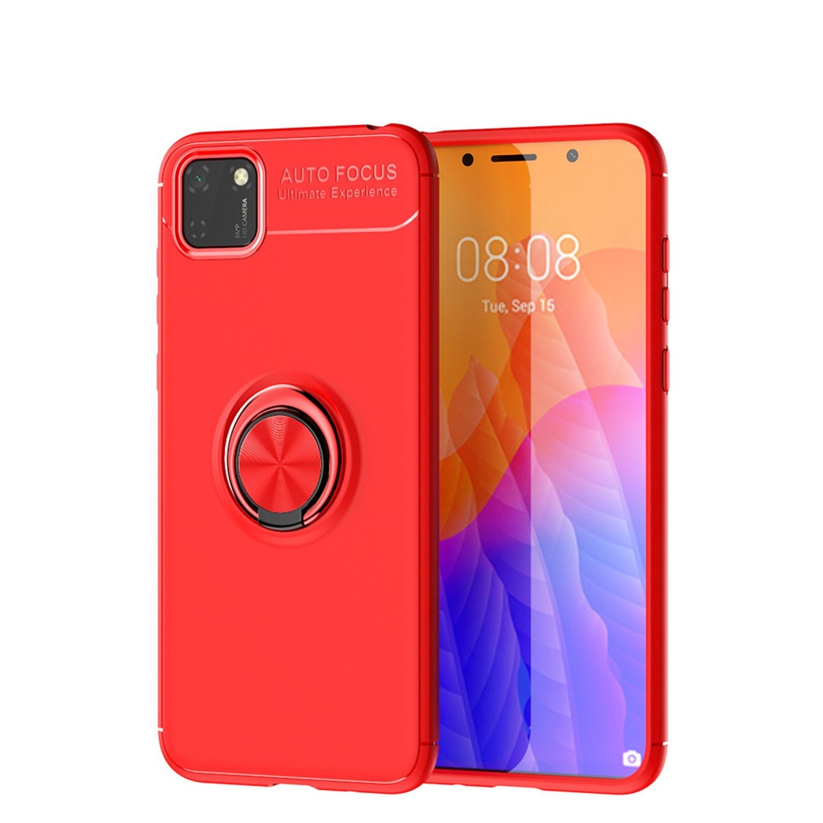 Y5P Kılıf Range Yüzüklü Silikon - Kırmızı