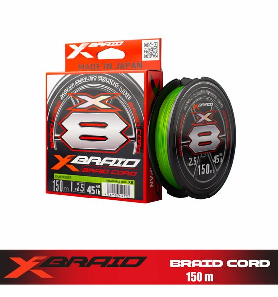 YGK X035 X-Braid Braid Cord PE X8 150m Fluo Green İp Misina - 0.18MM