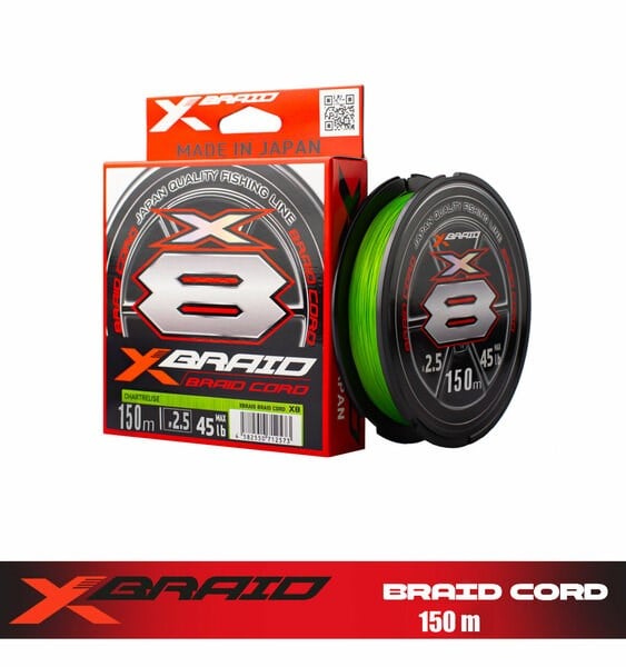 YGK X035 X-Braid Braid Cord PE X8 150m Fluo Green İp Misina - 0.23MM