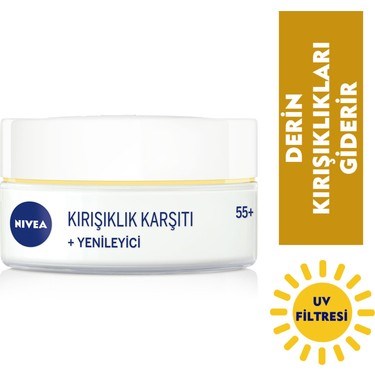 Yaş 55+ Yüz Bakım Kremi 50 ml Argan Yağı ve Kalsiyum İçerir