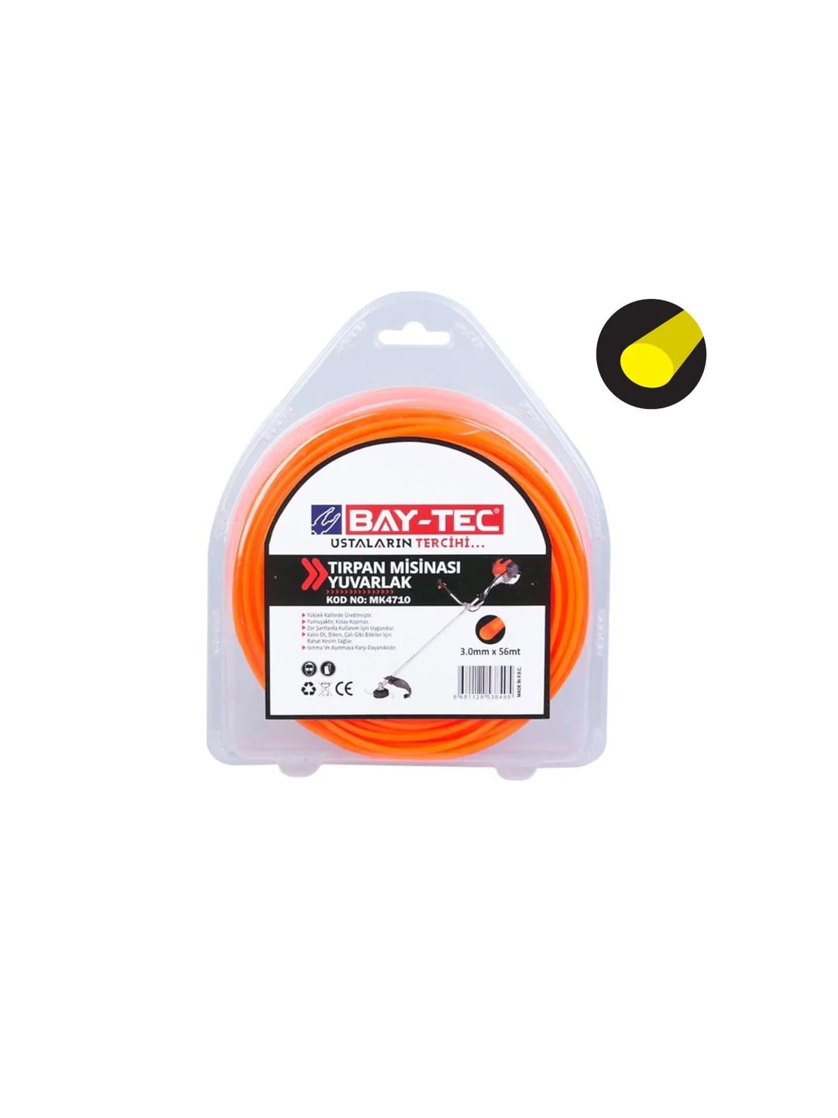 Yuvarlak Tırpan Misinası 3 mm x 56 mt MK4710