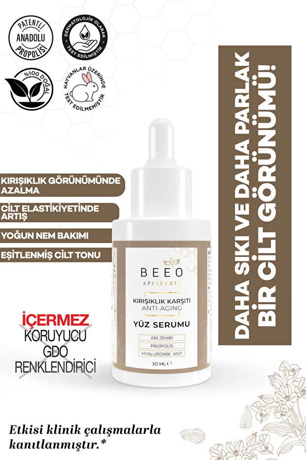 Yüz Bakim Serumu & Doğal Naturel Apibeauty Ari Zehirli Propolisli Antiagıng Serum 15ML