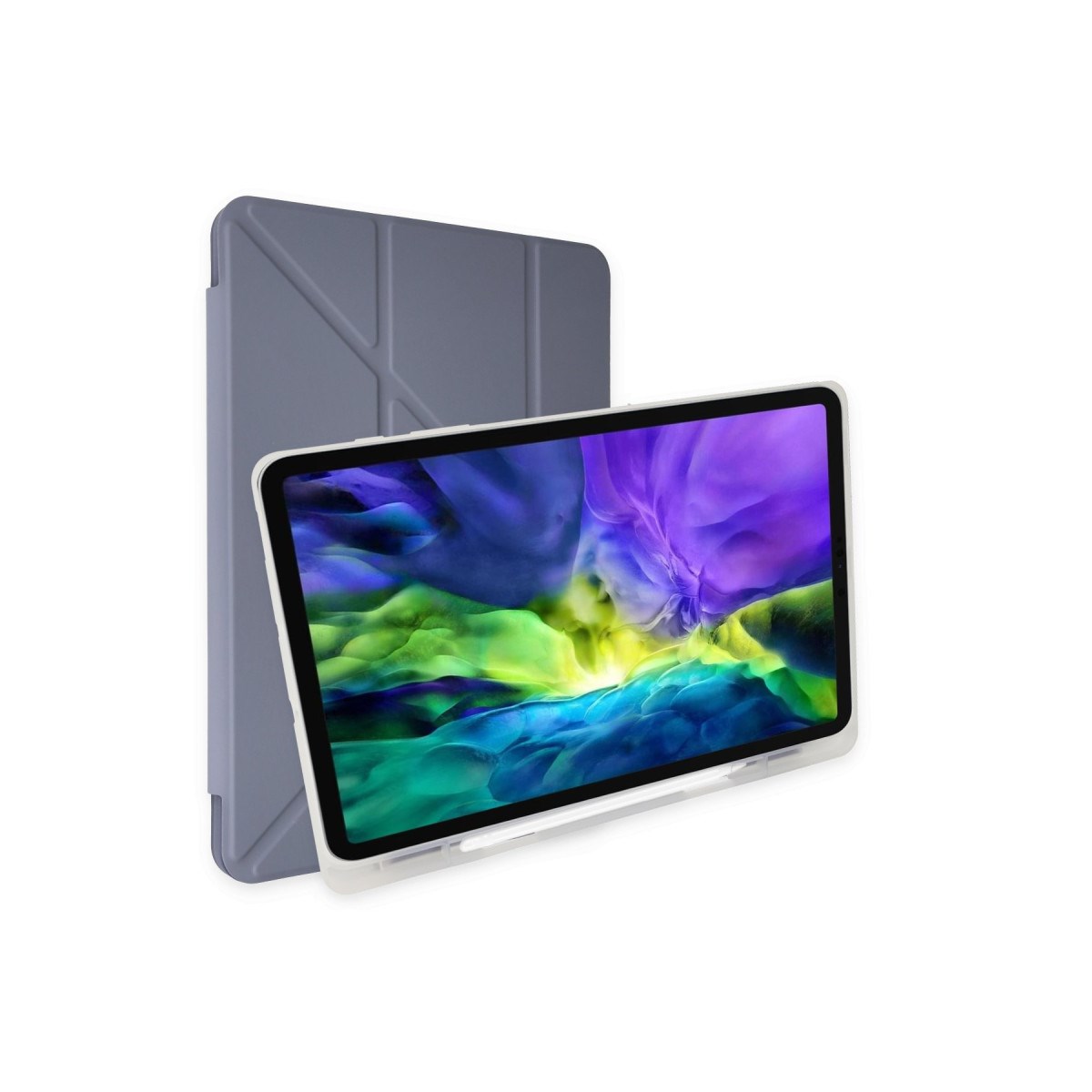 iPad 10.2 (8.nesil) Kılıf Kalemlikli Mars Tablet Kılıfı - Lavender