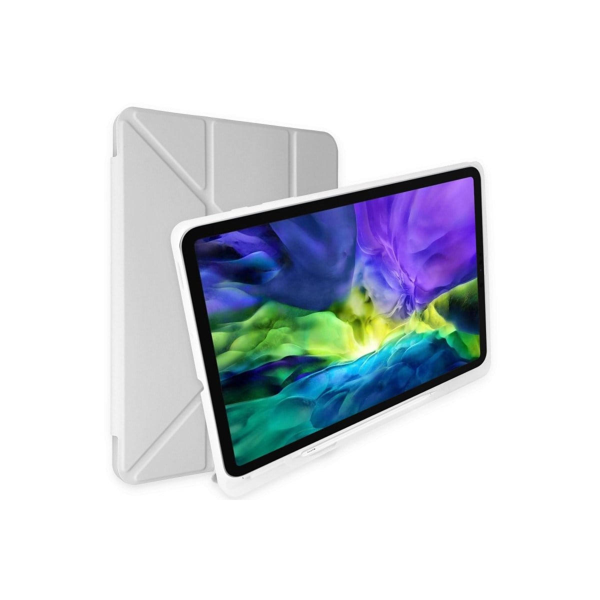 iPad 2022 10.9 (10.nesil) Kılıf Kalemlikli Mars Tablet Kılıfı - Gri