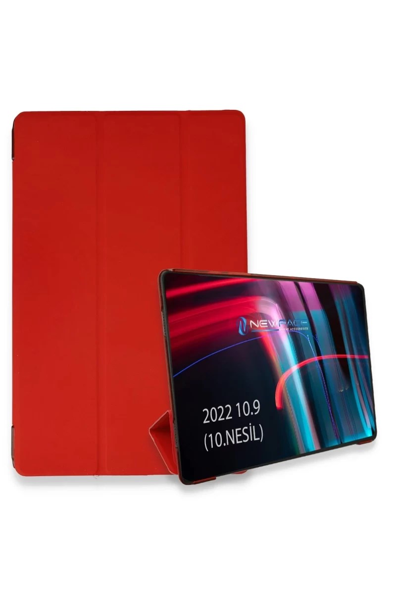 iPad 2025 10.9 10.Nesil (A16) Kılıf Tablet Smart Kılıf - Kırmızı