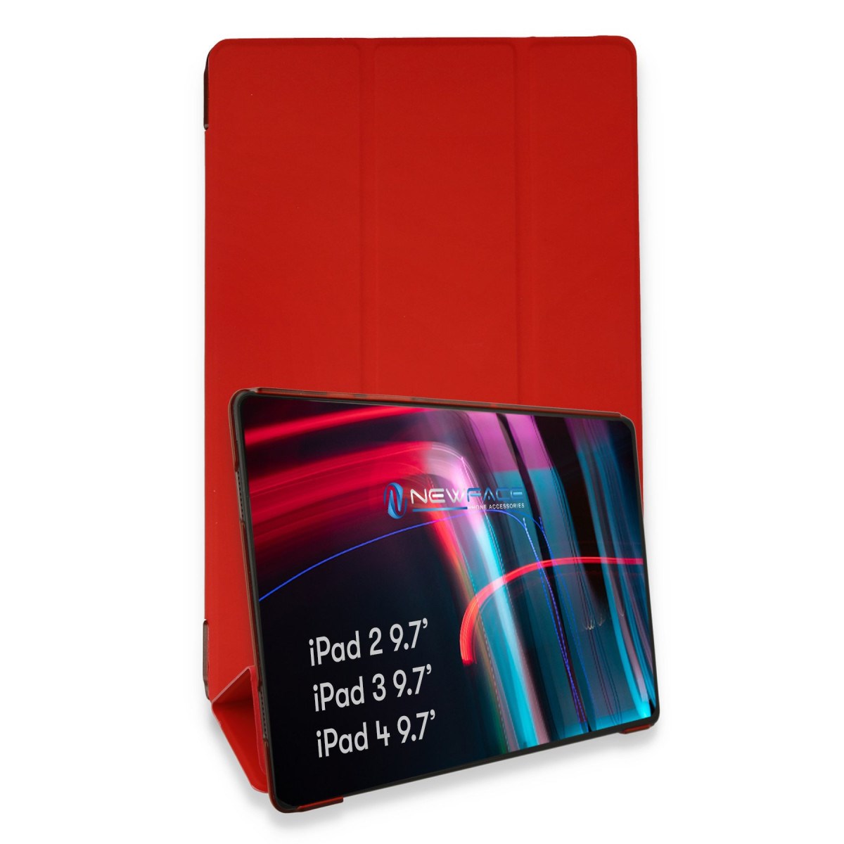 iPad 4 9.7 Kılıf Tablet Smart Kılıf - Kırmızı