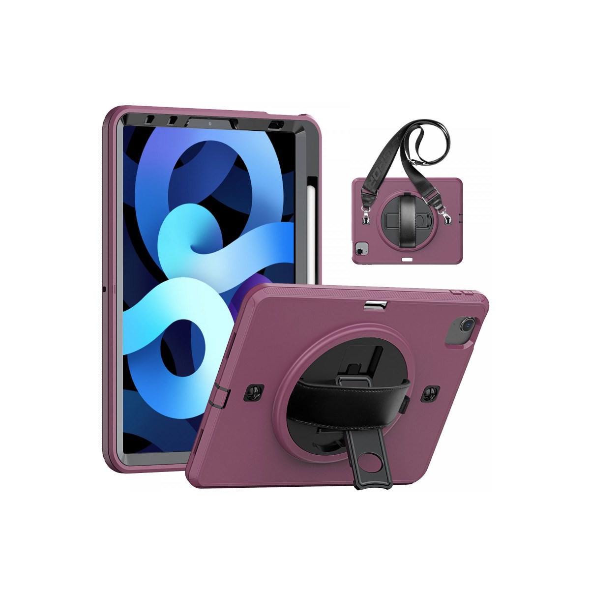 iPad Pro 11 (2020) Kılıf Strap-C Otterbox Tablet Kapak - Mürdüm