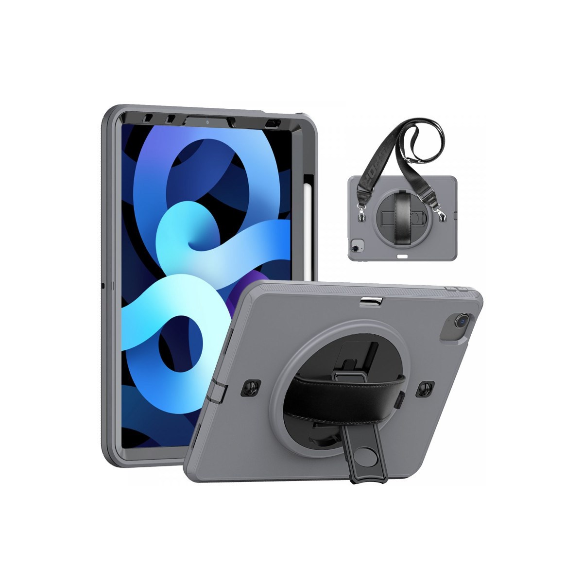iPad Pro 11 (2020) Kılıf Strap-C Otterbox Tablet Kapak - Gri