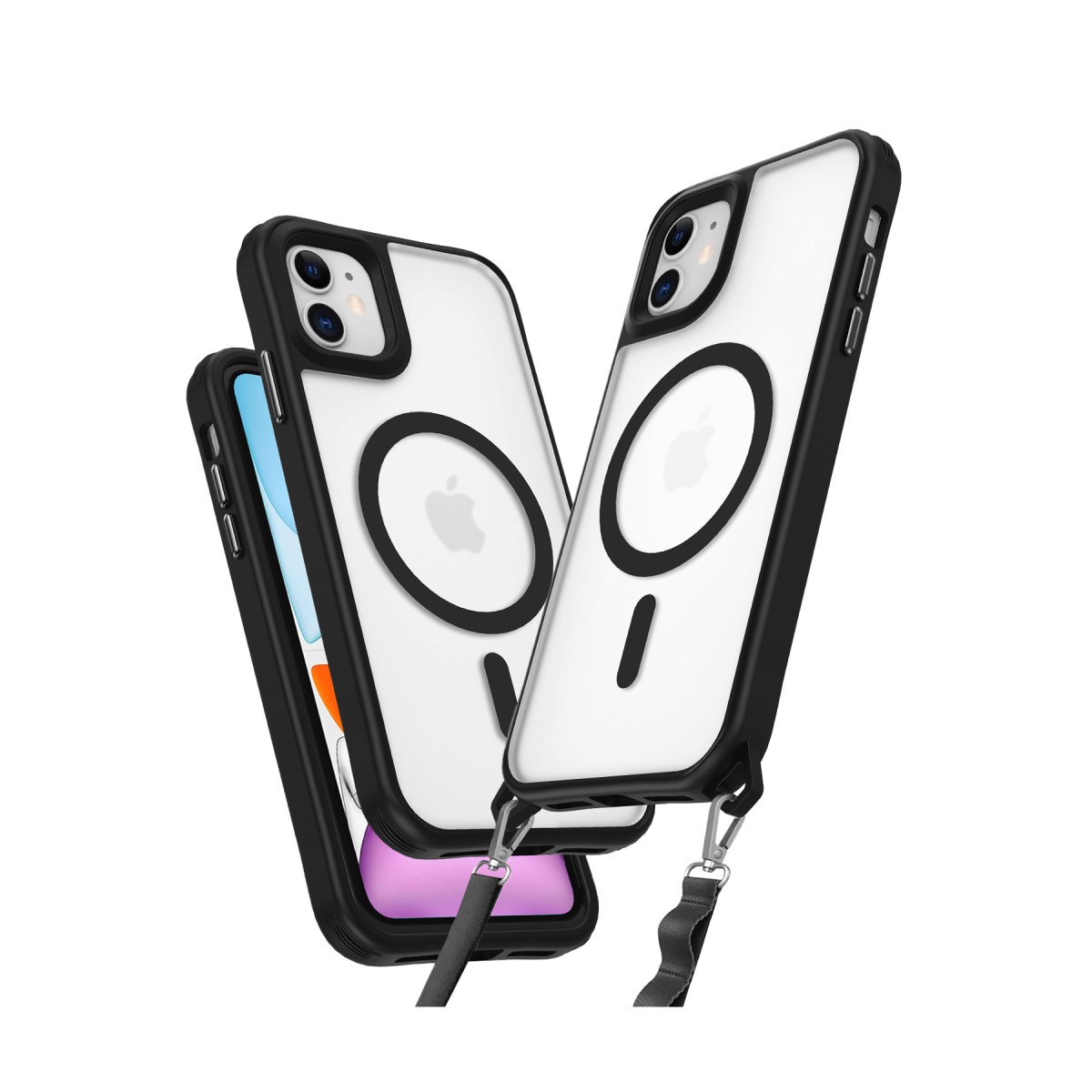 iPhone 11 Kılıf Enka Magsafe Silikon Kılıf - Siyah