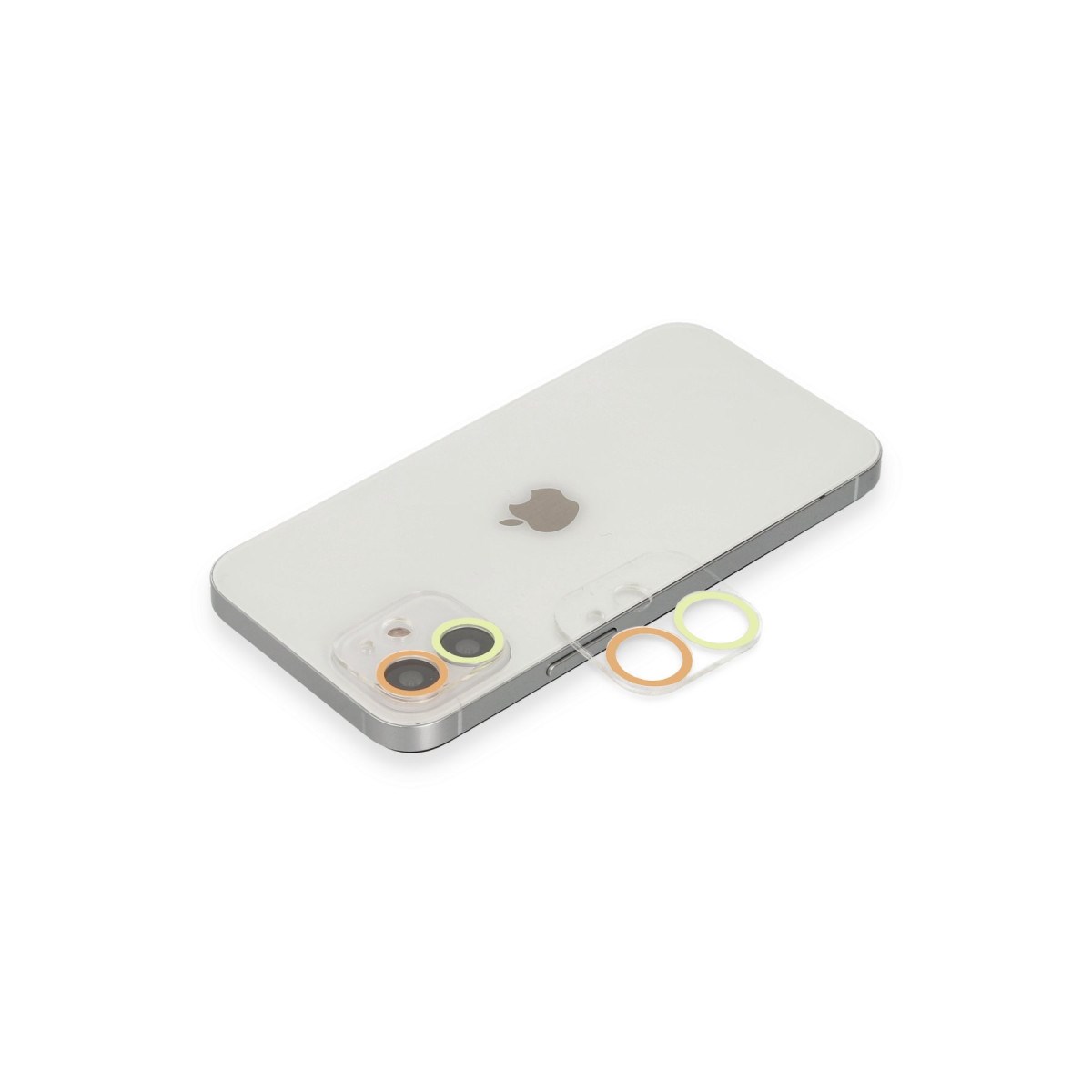 iPhone 11 Renkli Kamera Lens Koruma Cam - Sarı-Turuncu