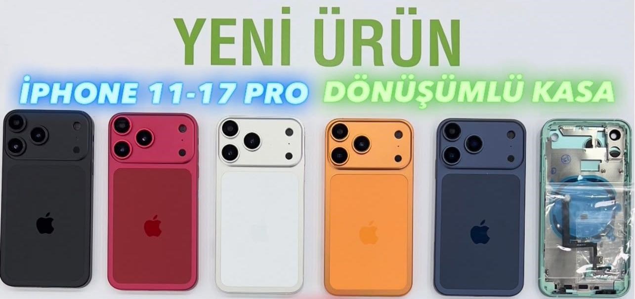 iPhone 11 Uyumlu - 17 PRO'ya Dönüşüm Kasa (GOLD)