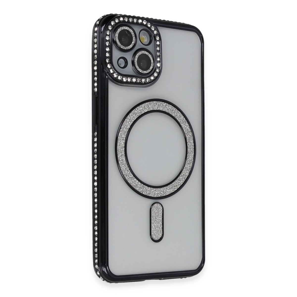 iPhone 13 Kılıf Joke Simli Magneticsafe Kılıf - Siyah