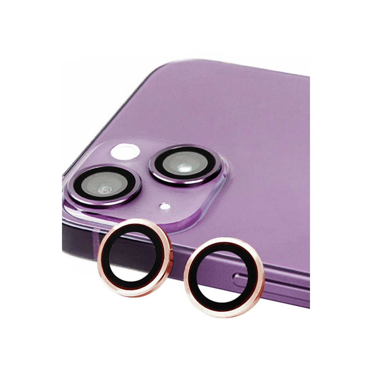 iPhone 13 Mini Raze Metal Kamera Lens - Pembe