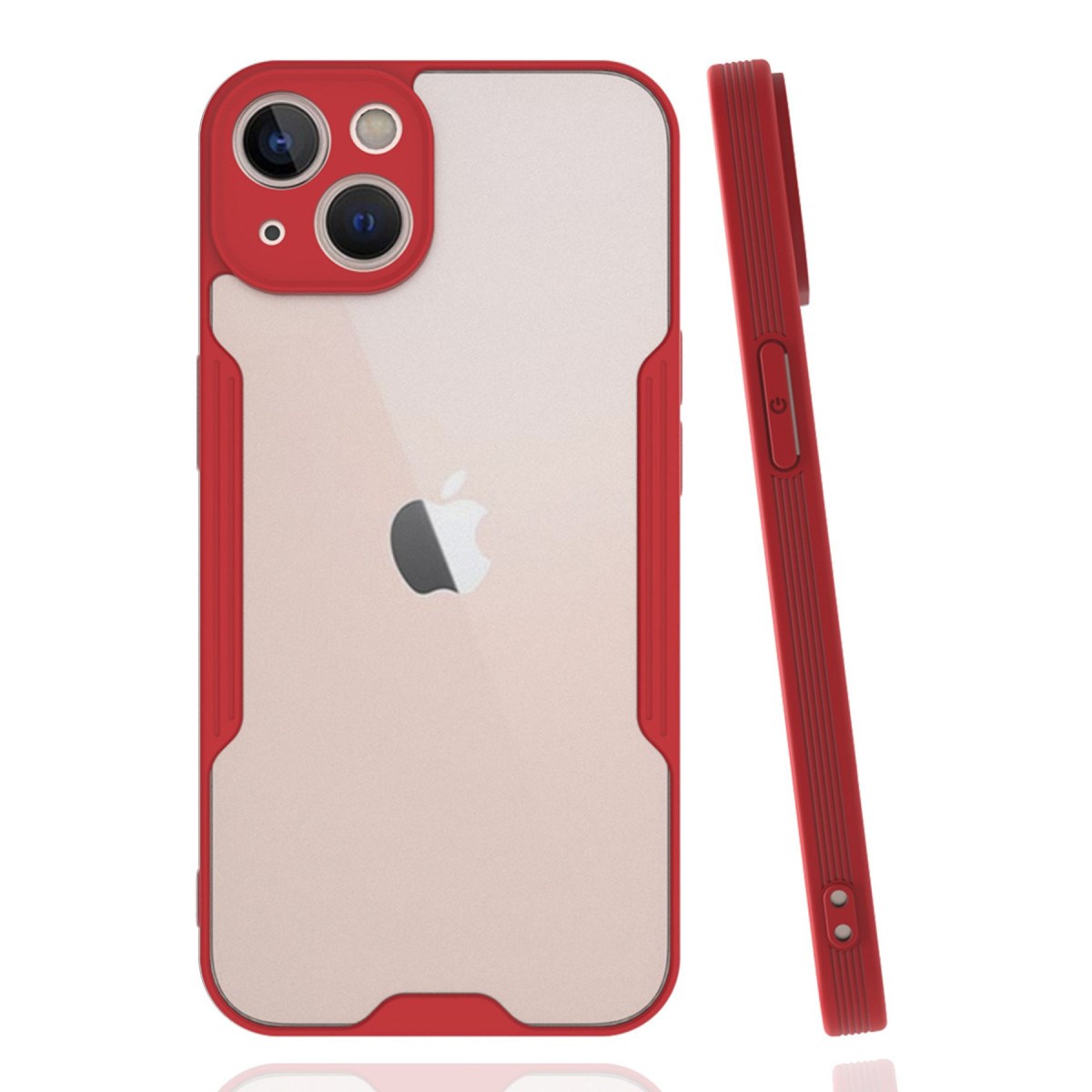 iPhone 14 Plus Kılıf Platin Silikon - Kırmızı