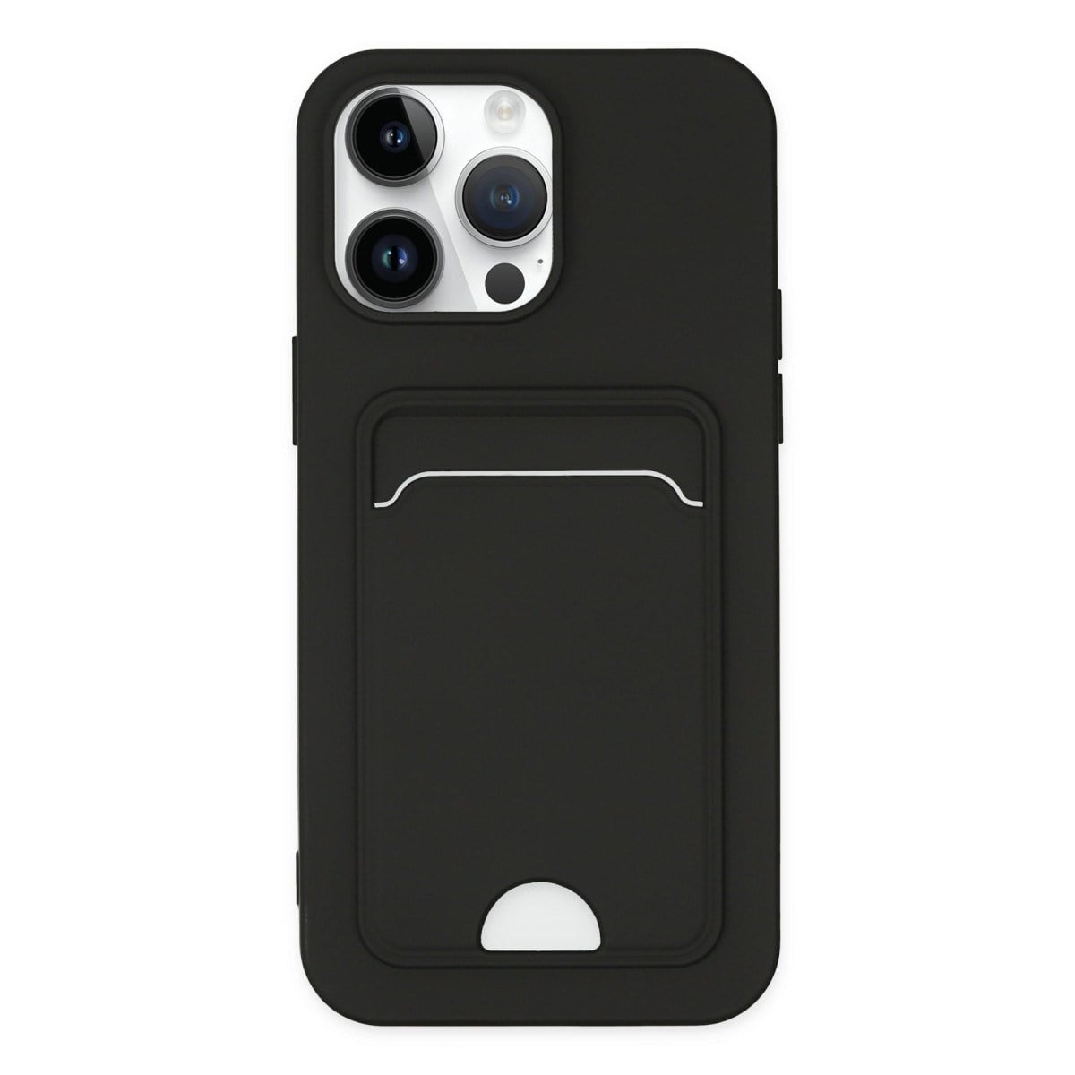 iPhone 14 Pro Kılıf Kelvin Kartvizitli Silikon - Siyah