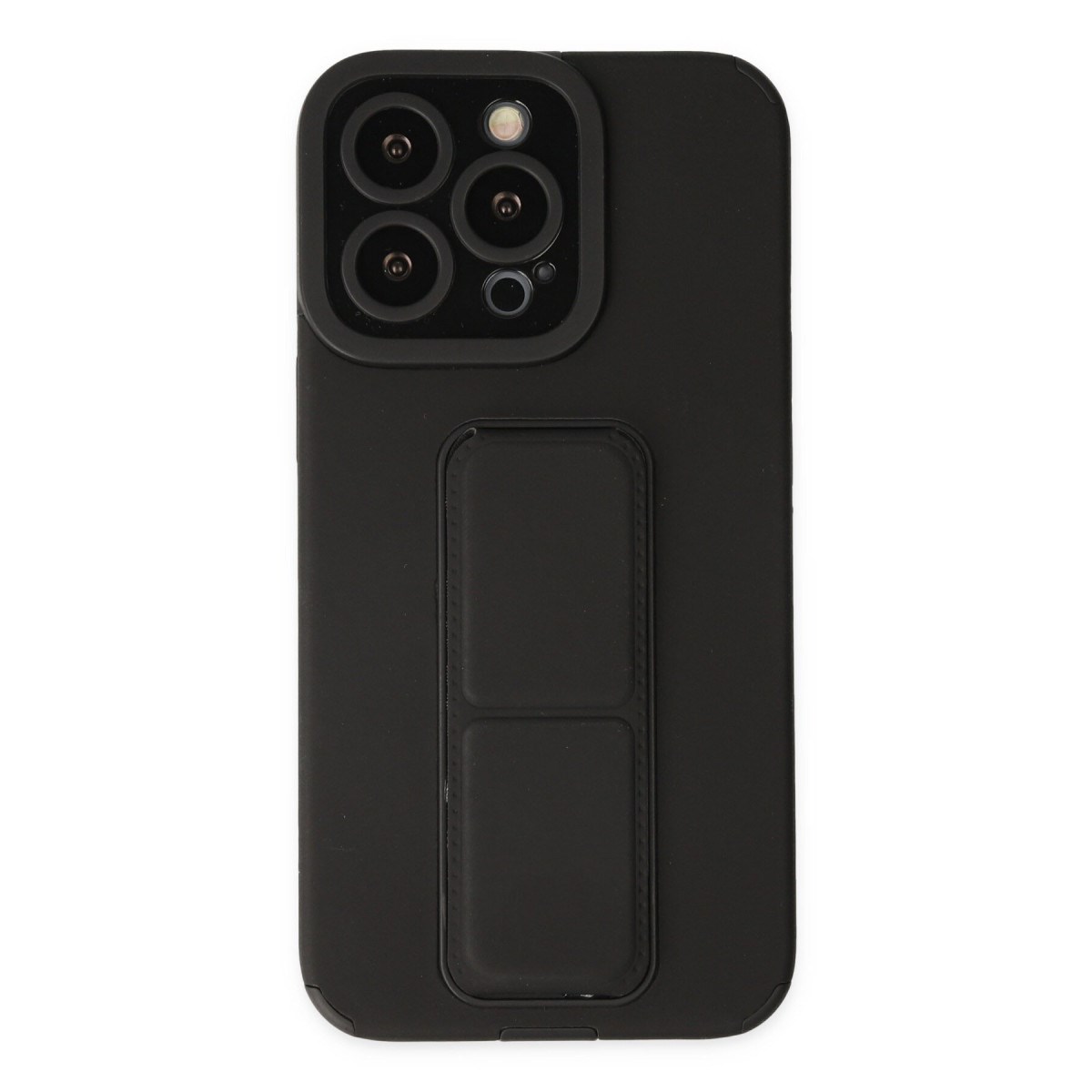 iPhone 14 Pro Kılıf Mega Standlı Silikon - Siyah
