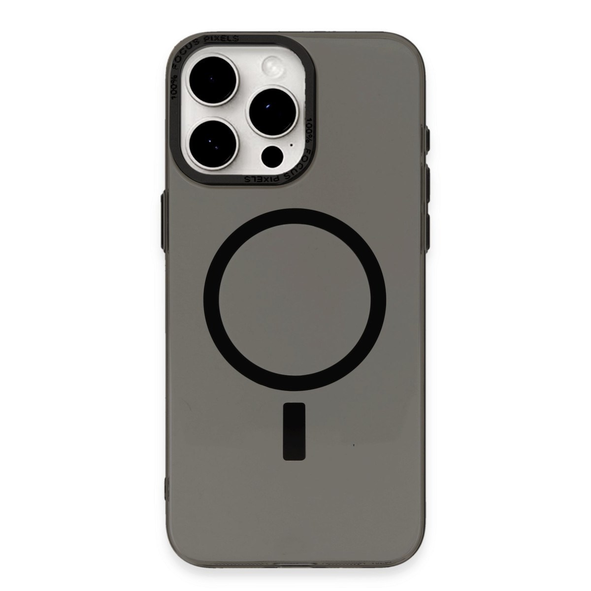 iPhone 15 Pro Kılıf Anka PC Magneticsafe Sert Metal Kapak - Siyah