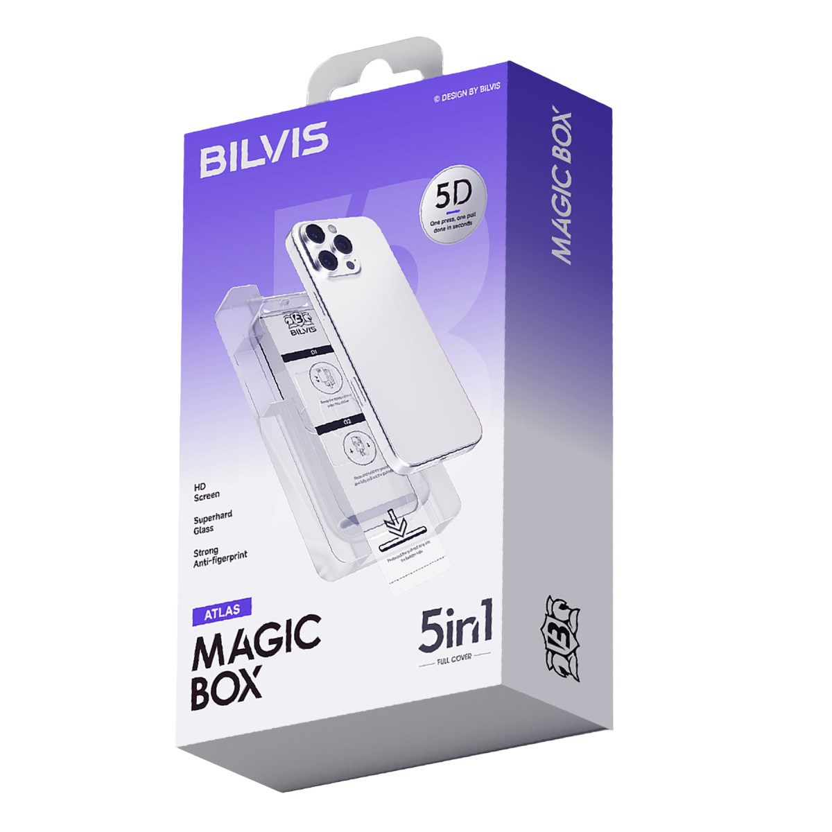 iPhone 16 Pro Max Bilvis 5in1 3D Magic Cam Ekran Koruyucu - Siyah