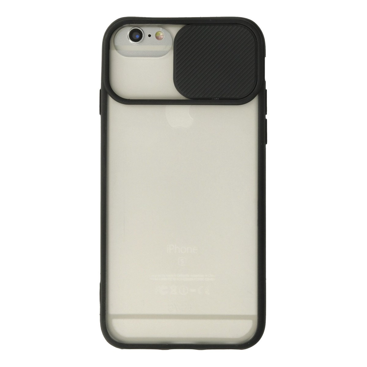iPhone 6 Plus Kılıf Palm Buzlu Kamera Sürgülü Silikon - Siyah