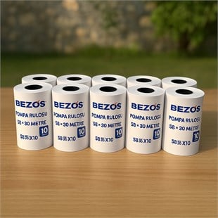 BEZOS 58x30 mm Pompa Rulosu Termal Rulo 10 Paket 100 Adet