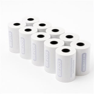 BEZOS 80x25 mm Adisyon Rulosu Termal Rulo 5 Paket (50 Adet)