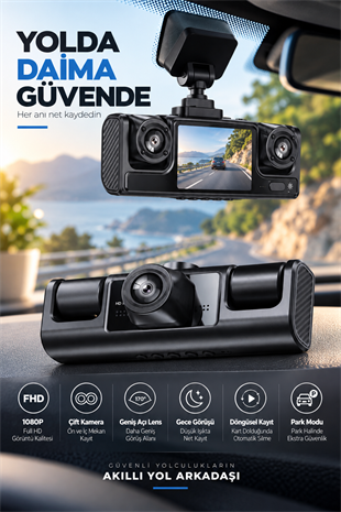 Çift Kameralı 1080P Full HD Araç Kayıt Kamerası