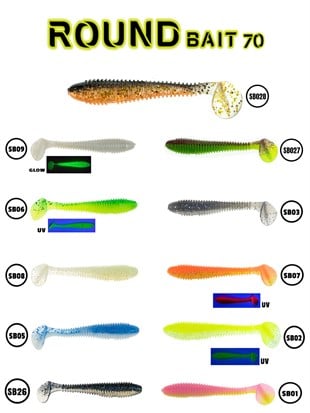Fujin Round Bait 70mm 5li Paket Silikon Balık