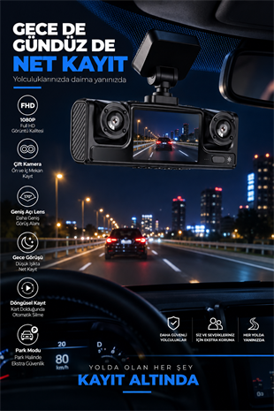 Full HD 1080P Döngüsel Kayıtlı Araç Kamerası