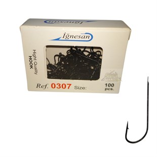 İğnesan 0307 Serisi Siyah Çapraz 100lü Paket Olta İğnesi - NO-11