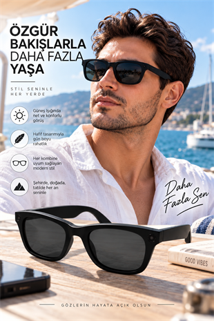Kameralı Akıllı Güneş Gözlüğü Smart Glasses Anı Kaydetme