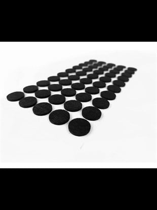 Kendinden Yapışkanlı Keçe Ped Yuvarlak Siyah 20mm 50 Parça