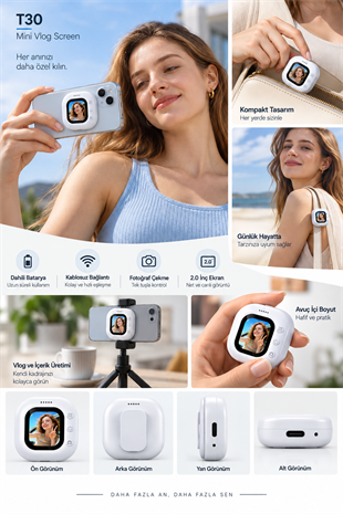 Pratik Kullanım Kablosuz Mini Selfie Ekranı