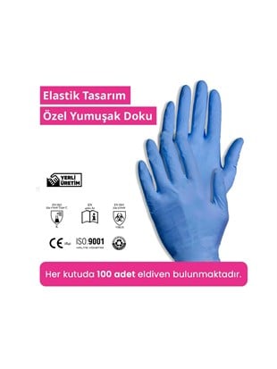 REFLEX FLEX S Beden Tek Kullanımlık Pudrasız Eldiven 100'lü Mavi