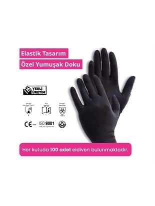 REFLEX FLEX S Beden Tek Kullanımlık Pudrasız Eldiven 100'lü Siyah