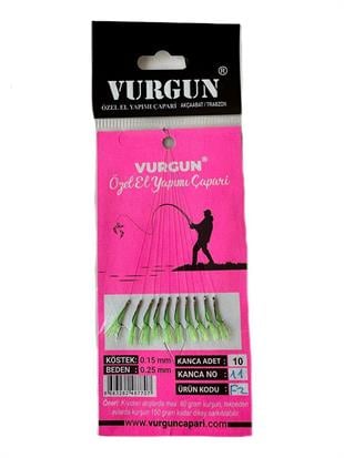 VURGUN 80gr 10 İğneli F2 Kısa Köstek Siyah İğne Yeşil Organze Çapari