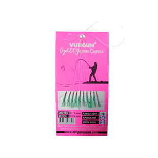 VURGUN 80gr 10 İğneli Kısa Köstek Yeşil Organze Çapari